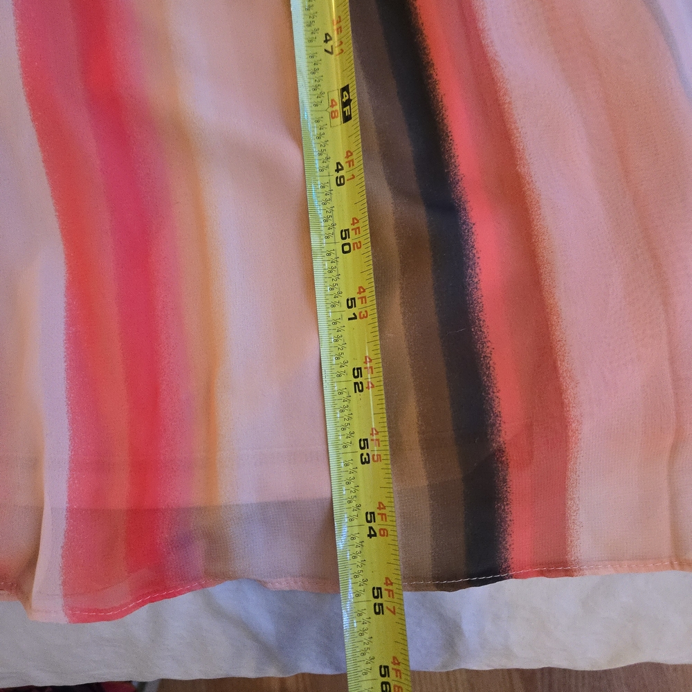 Donna Ricco Multicolor Bright Rainbow Striped Nude Maxi Wrap Front Dress CW3 - Picture 7 of 14